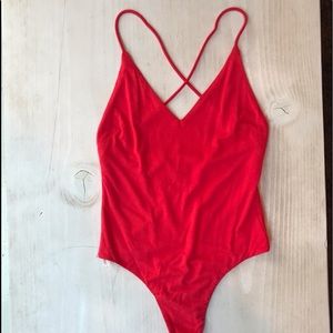 🎉HP🎉NWOT By The Way Red Bodysuit XS